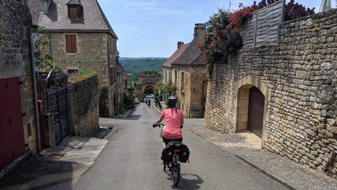 Cycling in the village of Domme |  <i>Rob Mills</i>