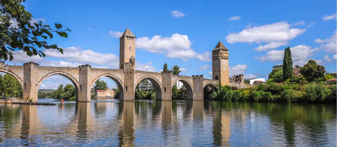 Impressive Valentre Bridge near Cahors in France