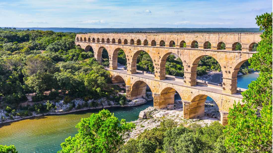 Incredible aqueduct Pont du Gard in Provence