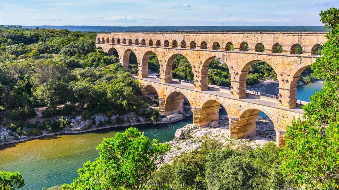 Incredible aqueduct Pont du Gard in Provence