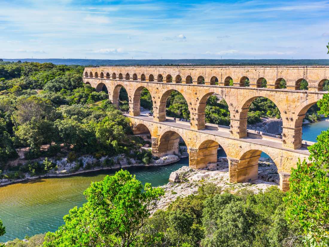 Incredible aqueduct Pont du Gard in Provence