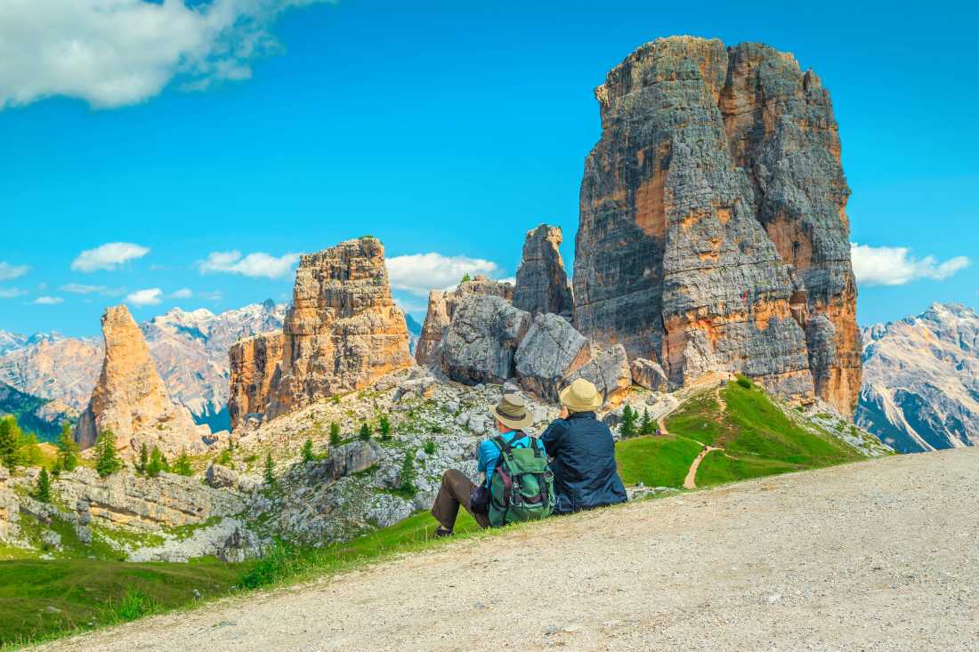 Enjoying the incredible view of the Dolomites in Italy
