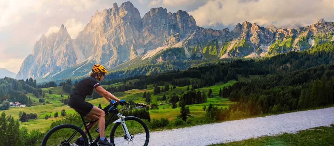 Ride with amazing views of the Dolomites