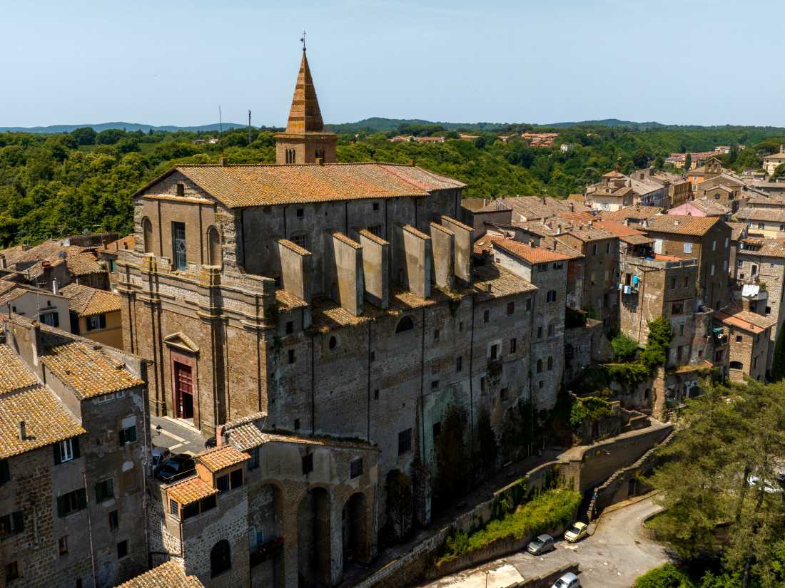 The cathedral of Capranica on the Via Francigena