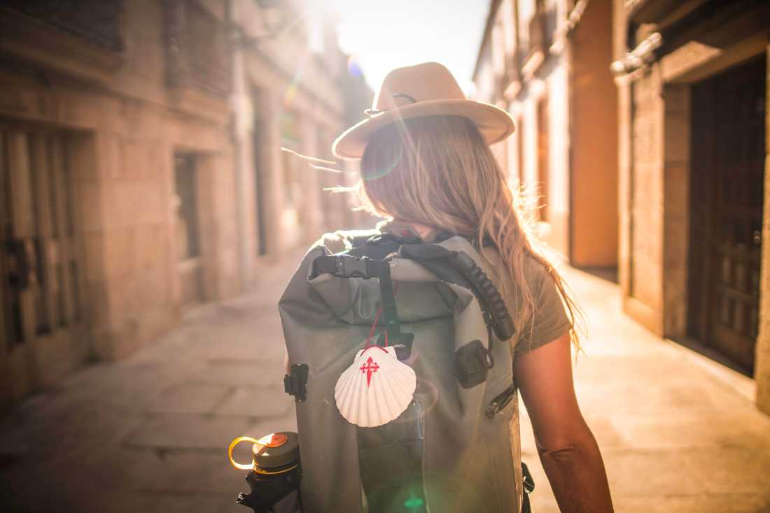 Walking through historic town on the Portugese Camino |  Tim Charody