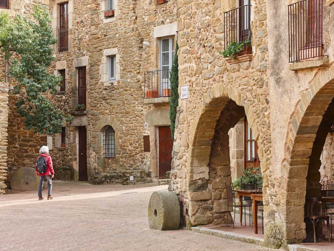 The medieval village of Monells in Catalonia, Spain